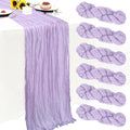 6 Pack Lilac Purple Cheesecloth Table Runner 22x120 Inch | 10Ft Rustic Boho by Fwxdbwyl