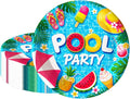 7 Inch Pool Paper Plates 50 Pack Summer Blue Party Plates Decorations | Summer by Unknown