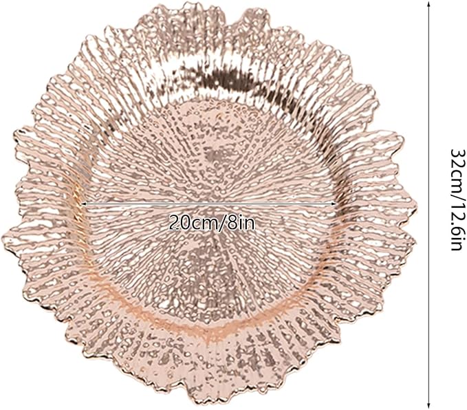 72 Pcs Charger Plates Set, Round Charger Plates, Reusable Serving Plates Embossed Rim Plastic Chargers Plate Decorative Round Plate Chargers for Dinner Plate Table Wedding Shower Decoration