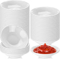 Mimorou 100 Pcs Soy Sauce Dish White Dipping Bowls Bulk, 1.2 oz Asian Small Sauce Bowls for Sushi, Ketchup, Vinegar, Olive Oil, Soy, Spices, BBQ Chip and Dip Serving Bowl Set Gift (Resin)