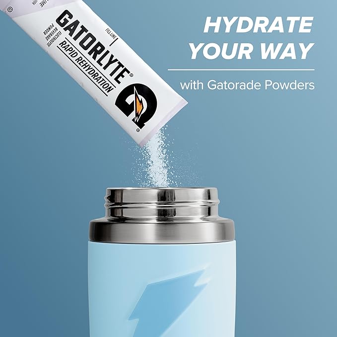 Gatorade 'Overtime' 32oz Stainless Steel Water Bottle, Straw Cap, Red/Blue