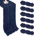 6 Pack Navy Blue Cheesecloth Table Runner 35 x 120 Inch | Boho Gauze Cheese by Pepmily