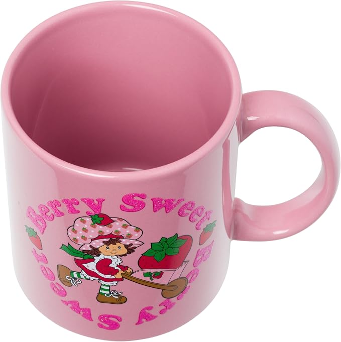 Silver Buffalo Strawberry Shortcake Berry Sweet Glitter, Ceramic Mug, 20oz | - Image 3