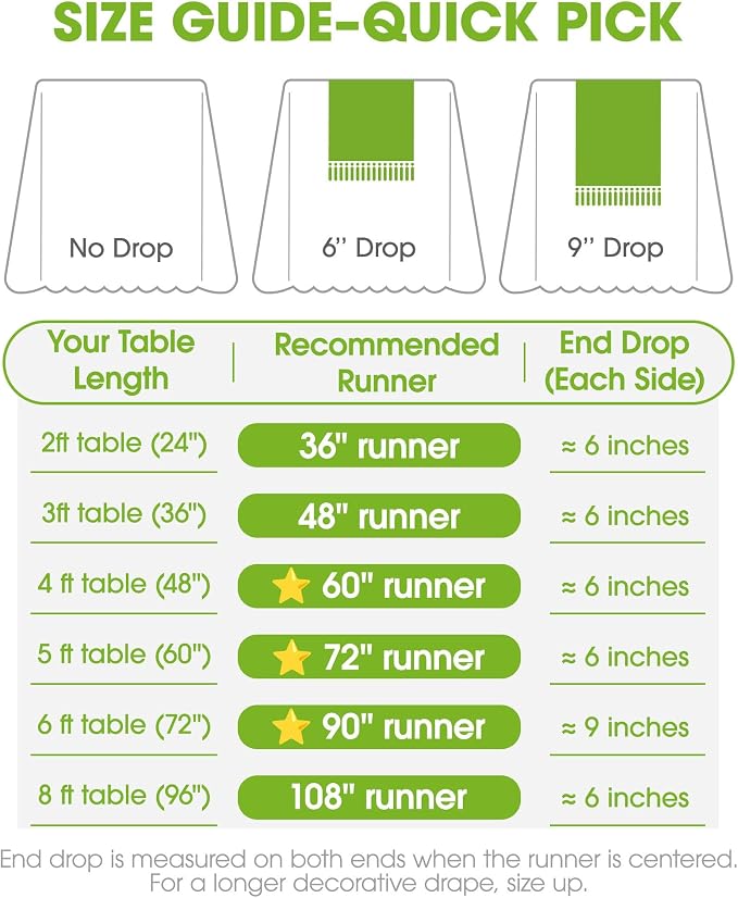 Pureegg Boho Table Runner 12 x 108 Inch, Woven Tassel Design | Dining Table - Image 3