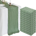 12 Pack 10Ft Sage Green Cheesecloth Table Runner 23 x 120 Inch | Gauze Rustic by CKIKU