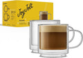 JoyJolt Haven Stackable Double Wall Glass Mugs, Double Wall Glass Coffee Cups by JoyJolt