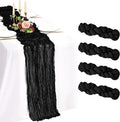 4 Pack Cheesecloth Table Runner 10FT Black Table Runner Boho Gauze Cheese Cloth by Showgeous
