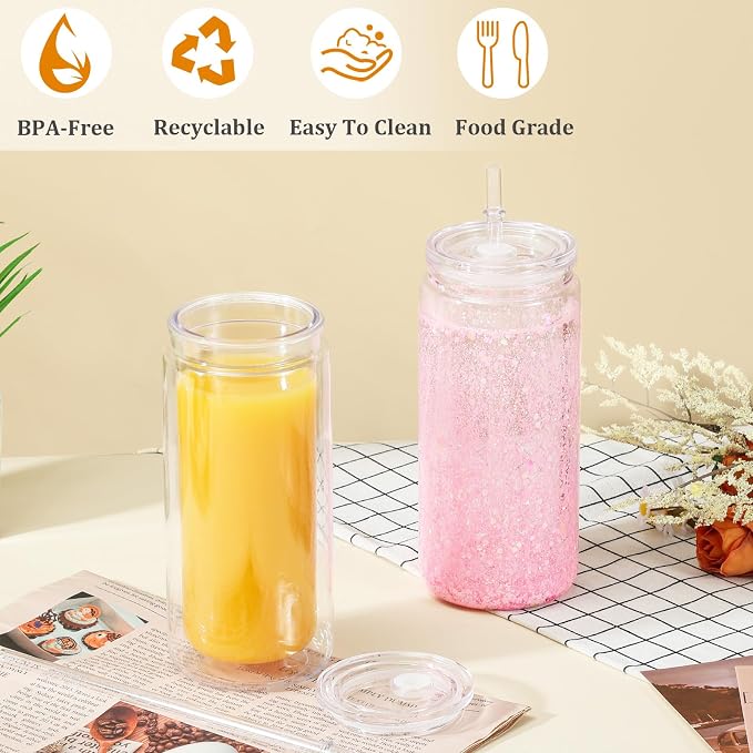 20 Oz Acrylic Snowglobe Tumbler Including Diy Kit, 4 Pack Pre-Drilled Double - Image 5