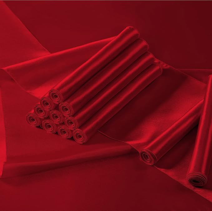 Manyshofu Red Satin Table Runner 12x108 - Image 6