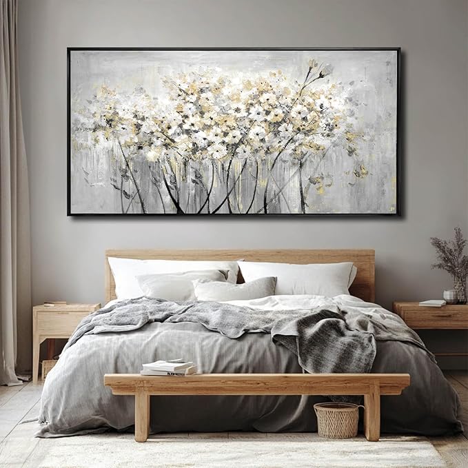 VAYIMDH Green Wall Art Flowers Wall Decor Floral Paintings Extra Large Artwork Arts Nature Pictures for Home Office 36"x70"