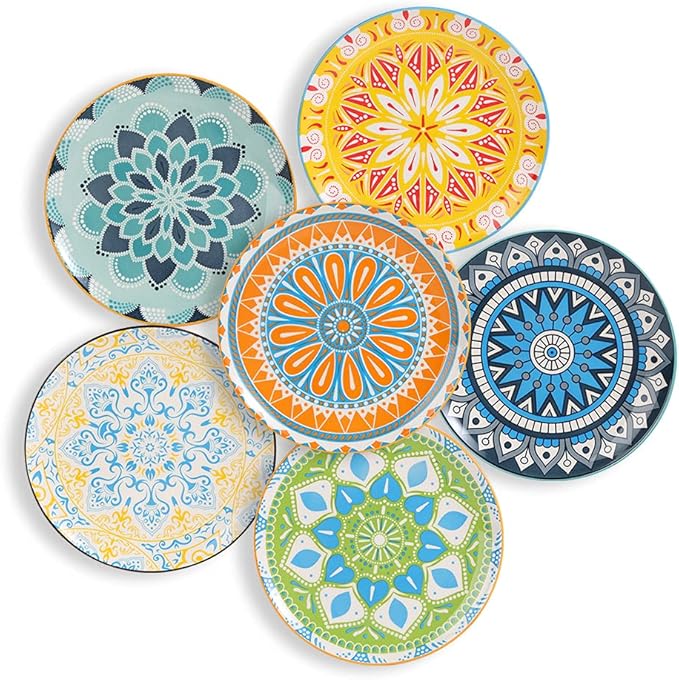 Dinner Plates Set of 6, 8 Inch Scratch Resistant Ceramic Plates, Dishwasher and - Image 3