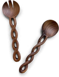 Salt & York 13-Inch Walnut Wood Salad Tongs, Handcrafted Wooden Serving Utensils by SaltYork