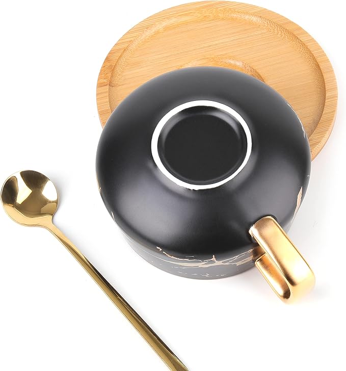Peohud 2 Pack Ceramic Tea Coffee Cup, 10 OZ Coffee Mug - Image 4