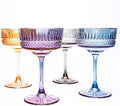 Vintage Coupe Glasses Set of 4, Wine Glasses, Long Stem Glassware by the+mask+el+turko
