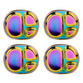 Ahimsa Stainless Steel Plates For Kids, Pediatrician Designed Colorful Divided Plates for Toddlers & Baby, Non Toxic, Unbreakable & Dishwasher Safe, Rainbow Set of 4