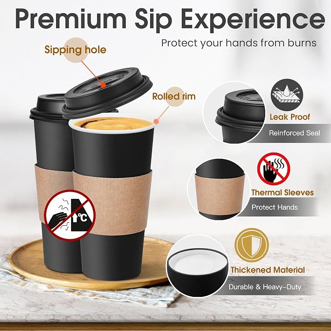 Ginkgo 100 Pack 20 oz Disposable Coffee Cups - Image 3