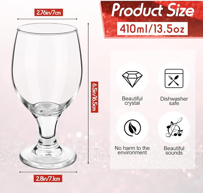 Patelai Set of 120 Water Goblet, 13.5 oz Clear Drinking Glasses Bulk Dishwasher - Image 2