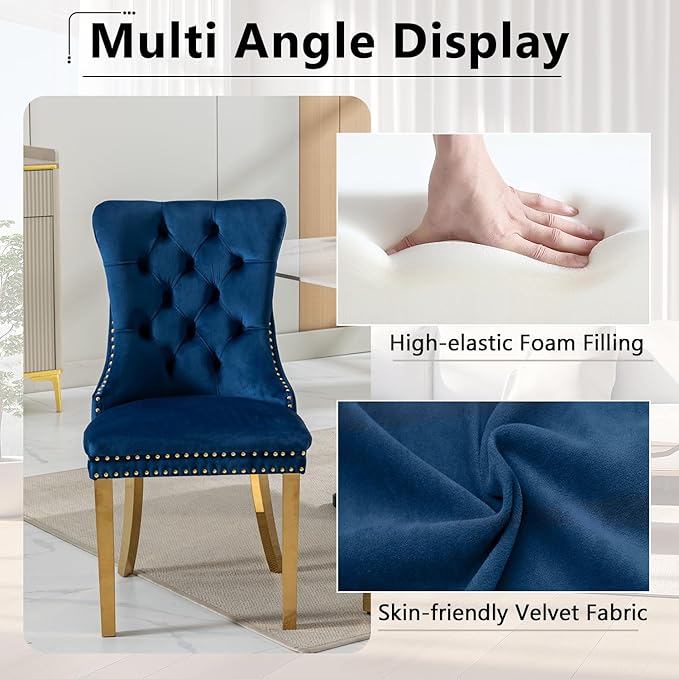 9 Piece Glass Dining Table Set,70" Dinner Room Glass Table Set for 8,Modern Kitchen Dinner Table Set with Stainless Steel Base and 8 Upholstered Velvet Dining Chairs for Living Dining Room