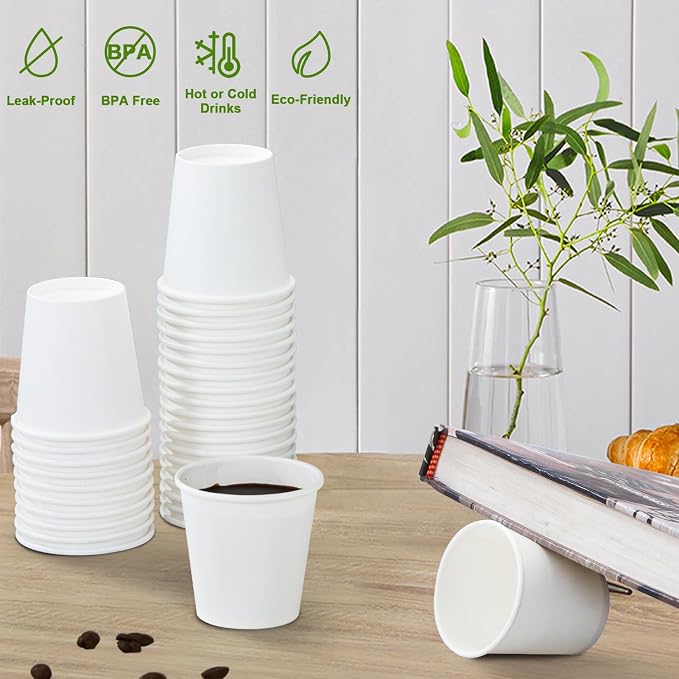 SIUQ 1200 Pack 3 oz Paper Cups, Small Disposable Bathroom Mouthwash Cups | Mini - Image 4