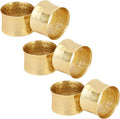 ITOS365 Gold Napkin Rings Set of 6, Handmade Hammered Metal Napkin Ring Holders by ITOS365