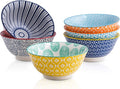 Selamica Porcelain Ice Cream Bowls Set of 6, Small Bowls, Ceramic bowls for Dessert, Ice Cream, Variety of Colors