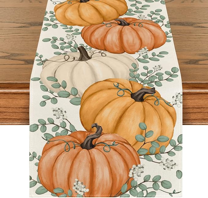 Artoid Mode 210 GSM Fall Table Runner 13x108 Inch Home Party Decor | Orange by ArtoidMode