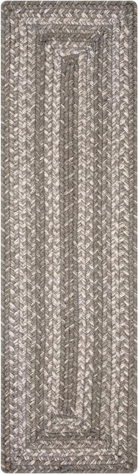 Homespice Grey Cloud Jute Braided Stair Treads for Wooden Steps, Warm Farmhouse Decor, Set of 13, Grey 8x28 Rectangle Rug for Stairs - Easy to Clean, Tightly Stitched and Durable