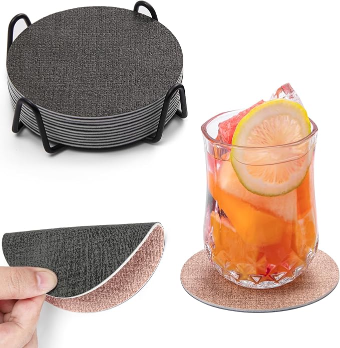 Faux Leather Drink Coasters by Chitomars