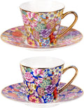 KAMMAK Tea Cup and Saucer, Ceramic Coffee Cups, 7.5 oz, Afternoon Tea and by KAMMAK