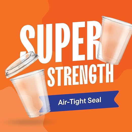 16 oz Clear Plastic Cups with Strawless Sip Lids - Image 3