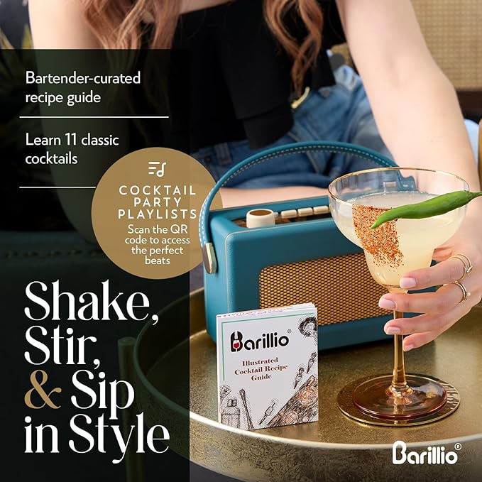Barillio Bar Tool Set Pro Edition - Stainless-Steel Cocktail Shaker Set - Mixology Bartender Kit w/Boston Shaker, Drink Mixer & Muddler for Cocktails - Home Bar Accessories - 32-Pc Bar kit