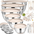 Mixing Bowls with Airtight Lids Set, Non-Slip Bottoms & Kitchen Gadgets Set by UmiteChef