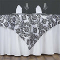 Efavormart 5pcs Black Damask Flocking Square Tablecloth Overlay 60"x60" Square by efavormart