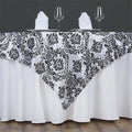 Efavormart Black Damask Flocking Square Tablecloth Overlay 60"x60" Square by efavormart
