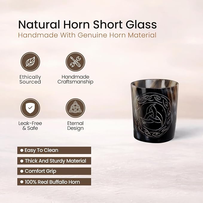 Handicrafts Home Viking Horn Shot Glasses Set of 12, Rustic Viking Drinkware - Image 2
