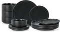 12 Piece Ceramic Plates and Bowls Sets by Shrynxal