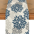 Artoid Mode Dahlia Aqua Floral Pinnata Flower Summer Table Runner, Seasonal by ArtoidMode