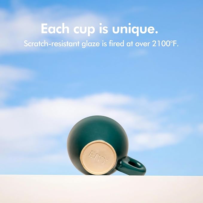 KIVY Espresso Cups Set of 4- Espresso Set Thick Walled Stoneware Espresso Cup - Image 8