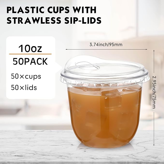 Baderke 50 Pcs Clear Plastic Cups - Image 3