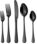 40-Piece Unique Silverware Set, OIULO Embossed Pattern Flatware Set by MetalServingUtensils