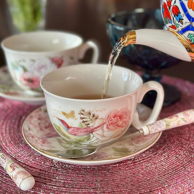 STP GOODS Bone China Tea/Coffee Cup and Saucer in Gift Box Fine Set of One - Image 3