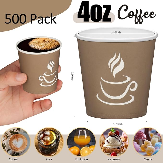 GGOLDMER 4 oz Paper Coffee Cups - Image 2