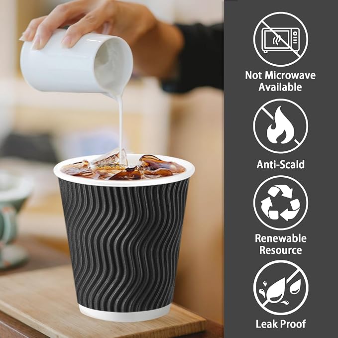Lamosi 500 Pack Coffee Cups 10 oz, Disposable Paper Coffee Cups No Lids | - Image 3