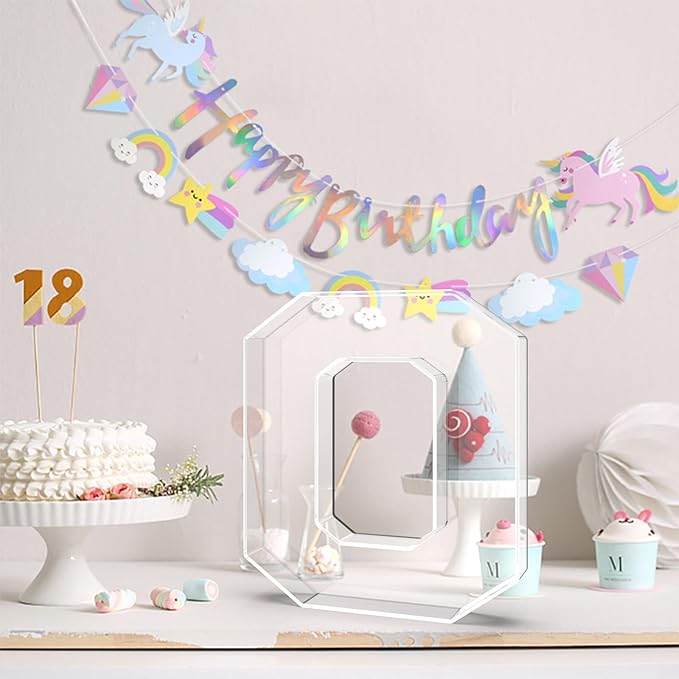 13.8" Acrylic Letter Charcuterie Tray, Charcuterie Letters Fillable Box for Food, Reusable Serving Cake Candy Dish Display Tray for Birthday Anniversary Party Decoration (Letter O)