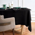 Solino Home Linen Black Tablecloth 70 x 90 Inch - 100% Pure Linen Rectangular Tablecloth - Machine Washable Table Cloth for Winter, Spring - Sonoma