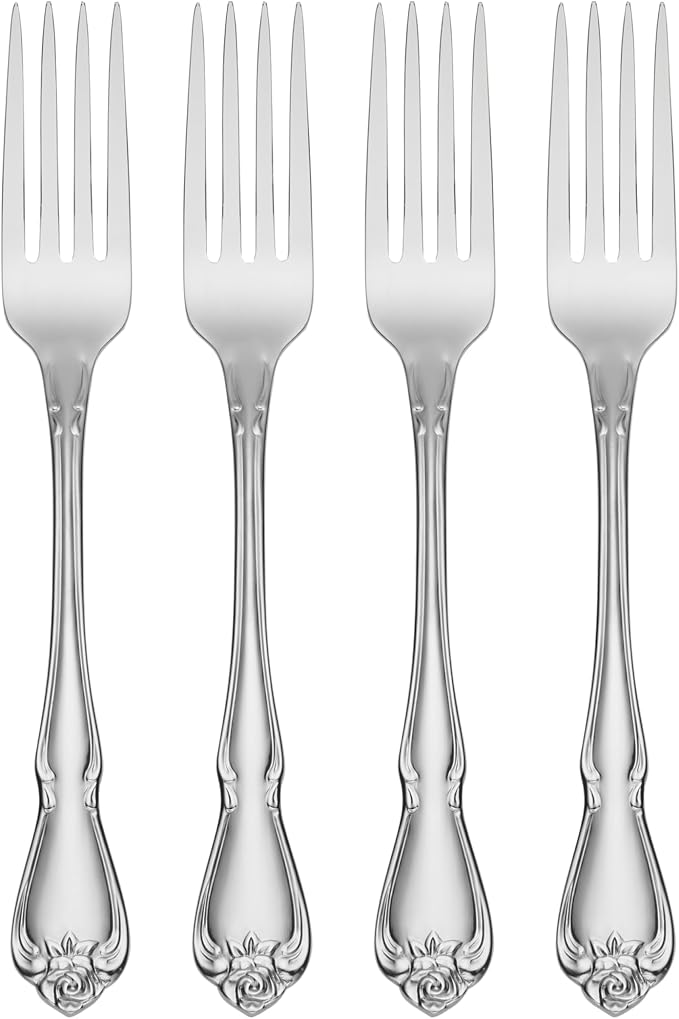 Oneida Silverware Set, Oneida True Rose Everyday Flatware Dinner Forks Set by Oneida