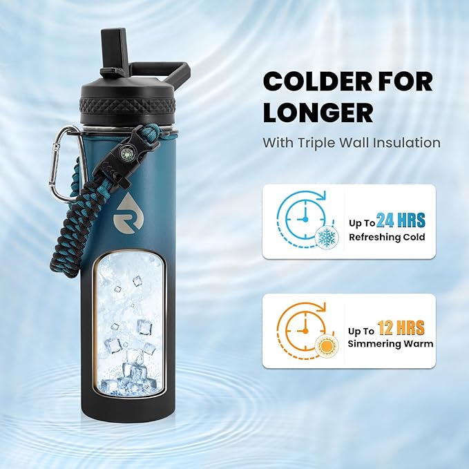 RAYMYLO Insulated Water Bottle 20 oz, Triple Wall Vacuum Stainless Steel | - Image 2