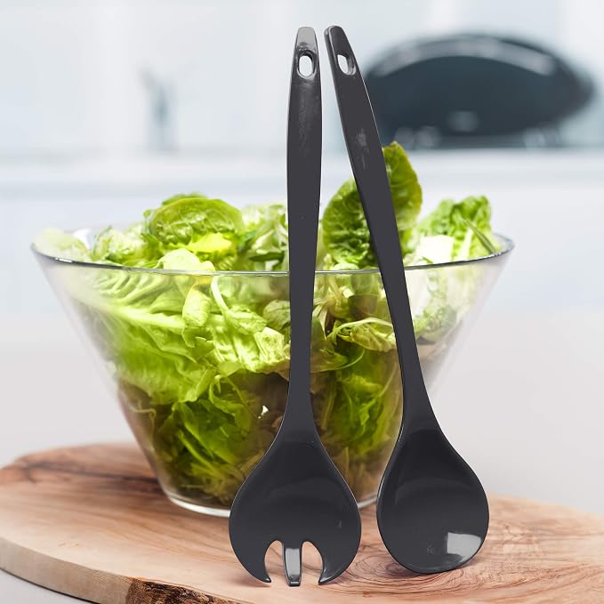 Zeal G205T Melamine Salad Server Set – Dark Grey - Image 2