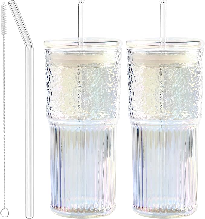 JunVpic Glass Coffee Tumbler, 20 oz Glass Cup by Junvpic