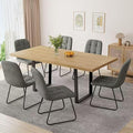 ZckyCine 67" Expandable Oak Dining Table Set – Modern 7-Piece Dining Room Furniture Set with 6 Padded Chairs, Space-Saving Luxury Design, Easy to Assemble, Ideal for Home, Apartment, or Restaurant